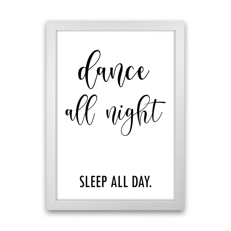 Dance All Night  Art Print by Pixy Paper White Grain