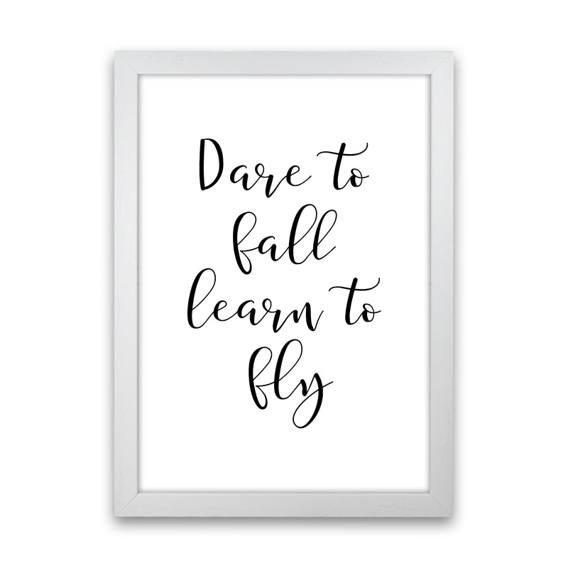 Dare To Fall  Art Print by Pixy Paper White Grain