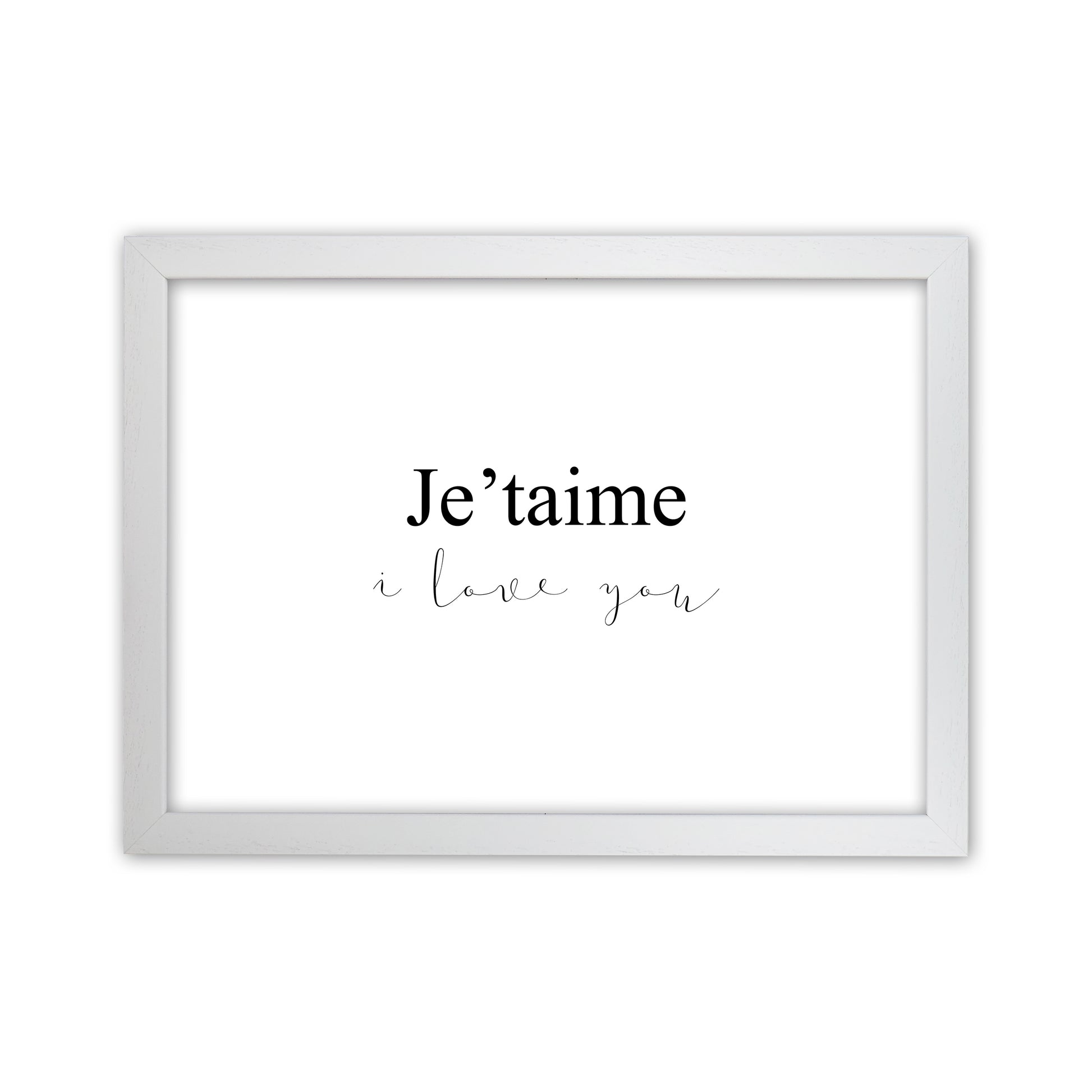 Je'Taime  Art Print by Pixy Paper White Grain