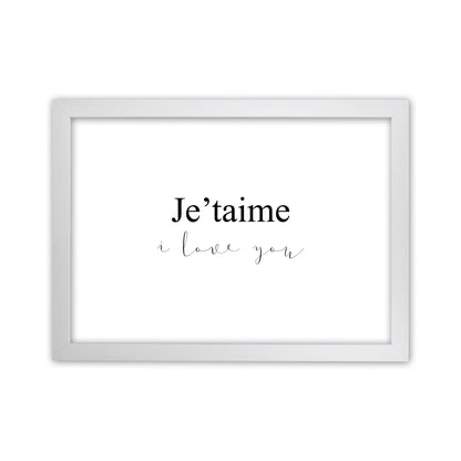 Je'Taime  Art Print by Pixy Paper White Grain