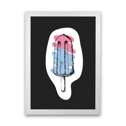 Kitchen Pop Ice Lolly Off Black Art Print by Pixy Paper White Grain