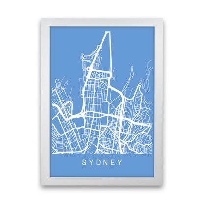 Sydney Map Blueprint Art Print by Pixy Paper White Grain