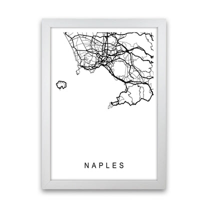 Naples Map Art Print by Pixy Paper White Grain