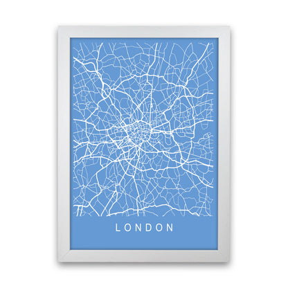 London Map Blueprint Art Print by Pixy Paper White Grain