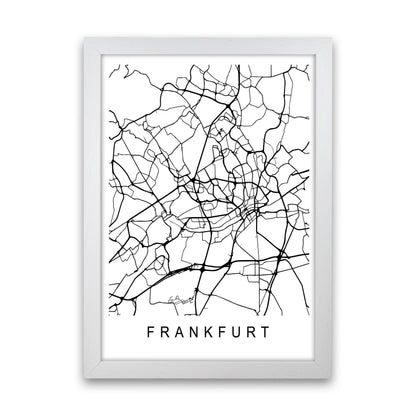 Frankfurt Map Art Print by Pixy Paper White Grain