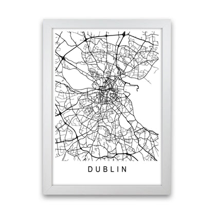 Dublin Map Art Print by Pixy Paper White Grain