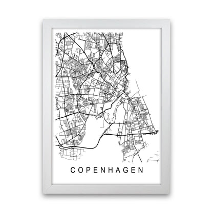 Copenhagen Map Art Print by Pixy Paper White Grain