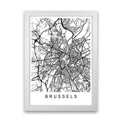 Brussels Map Art Print by Pixy Paper White Grain