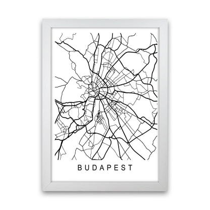 Budapest Map Art Print by Pixy Paper White Grain