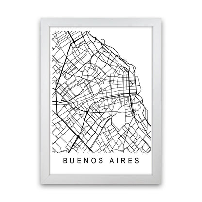 Buenos Aires Map Art Print by Pixy Paper White Grain