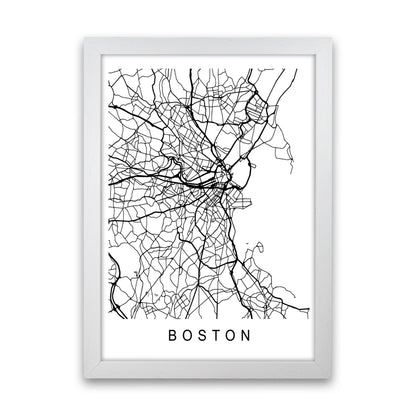 Boston Map Art Print by Pixy Paper White Grain