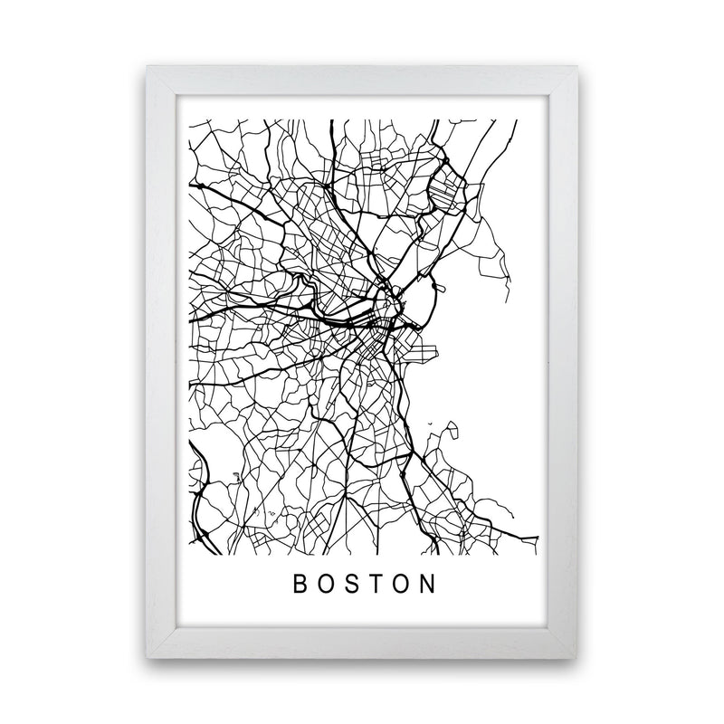 Boston Map Art Print by Pixy Paper White Grain