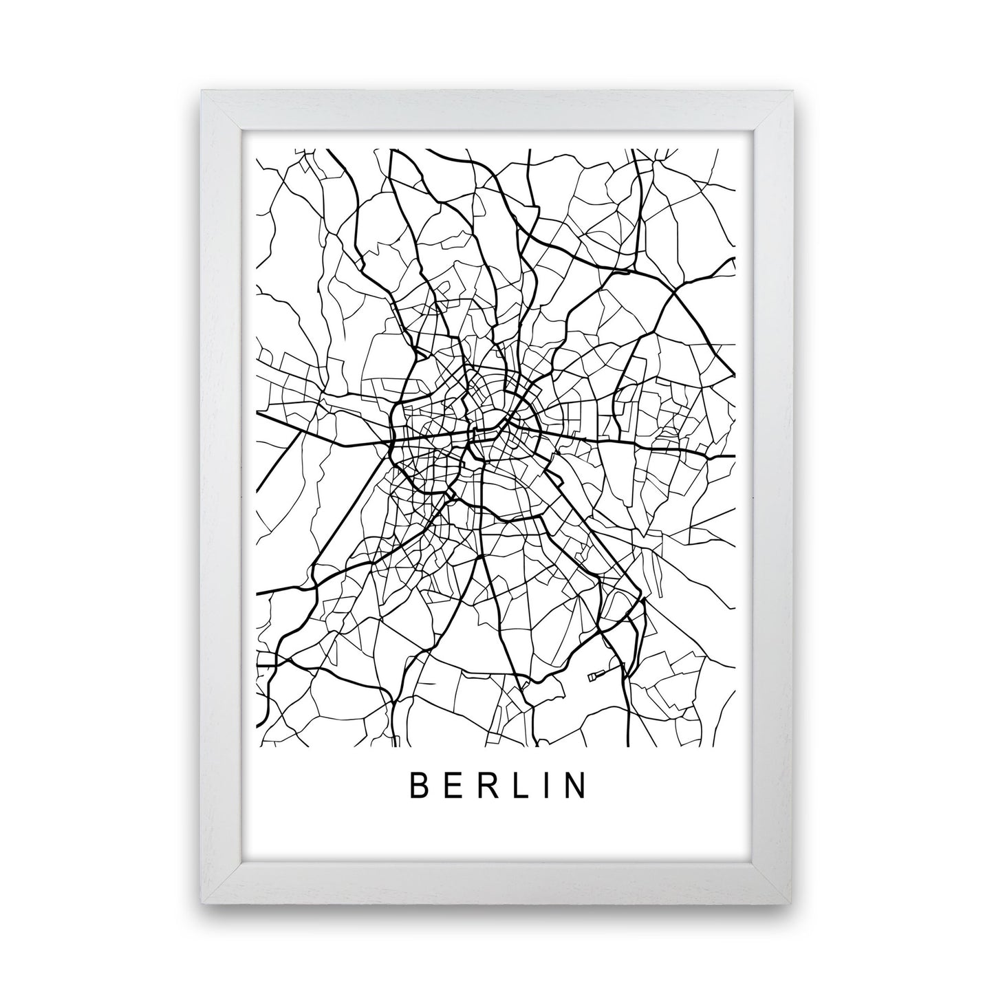 Berlin Map Art Print by Pixy Paper White Grain