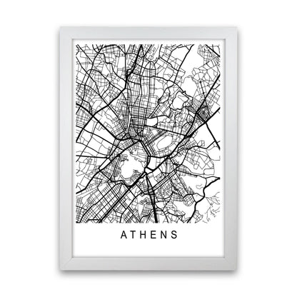 Athens Map Art Print by Pixy Paper White Grain