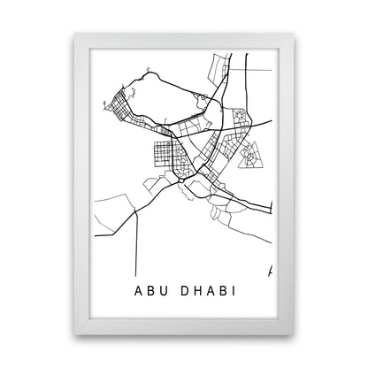 Abu Dhabi Map Art Print by Pixy Paper White Grain