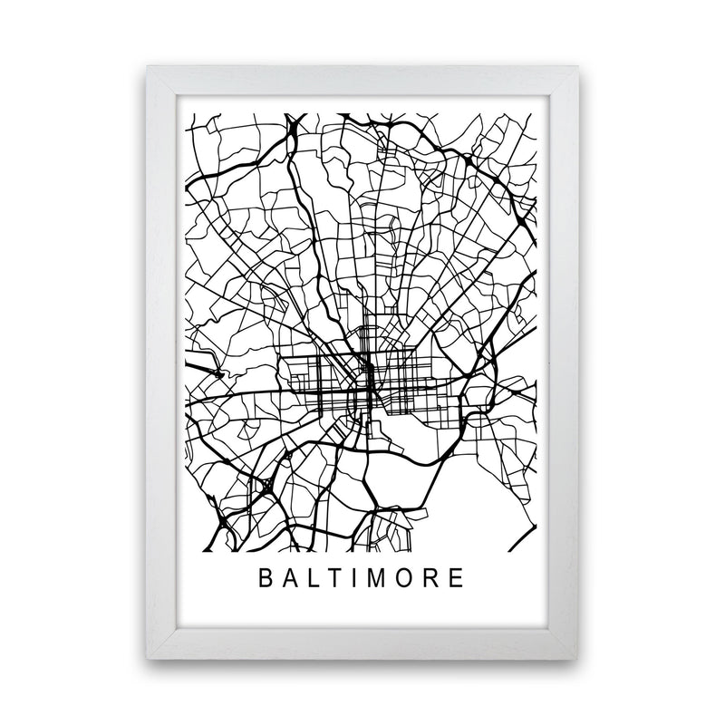 Baltimore Map Art Print by Pixy Paper White Grain