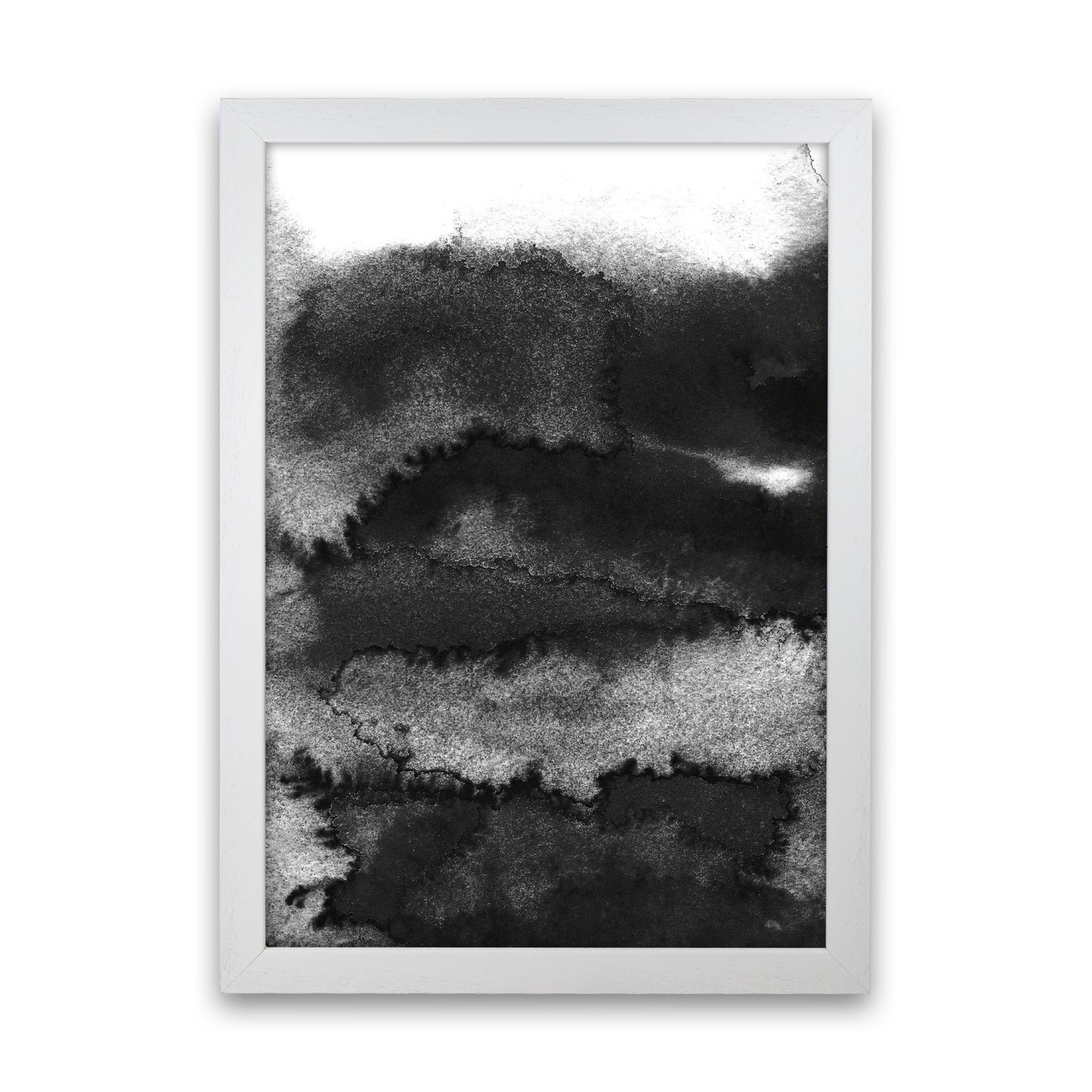 Majestic Monochrome Watercolour 16 Art Print by Pixy Paper White Grain