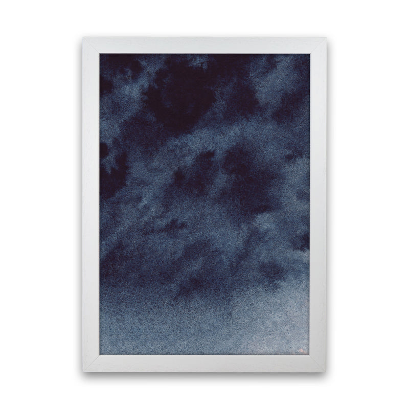 Sand Navy Watercolour Art Print by Pixy Paper White Grain