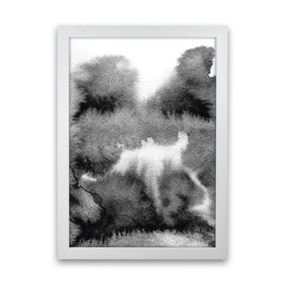 Majestic Monochrome Watercolour 17 Art Print by Pixy Paper White Grain