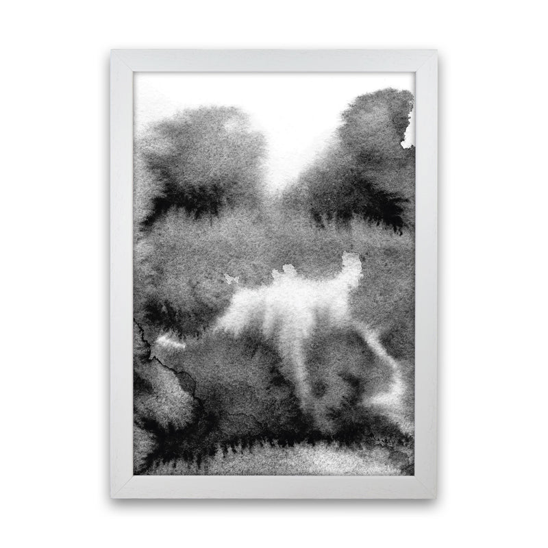 Majestic Monochrome Watercolour 17 Art Print by Pixy Paper White Grain