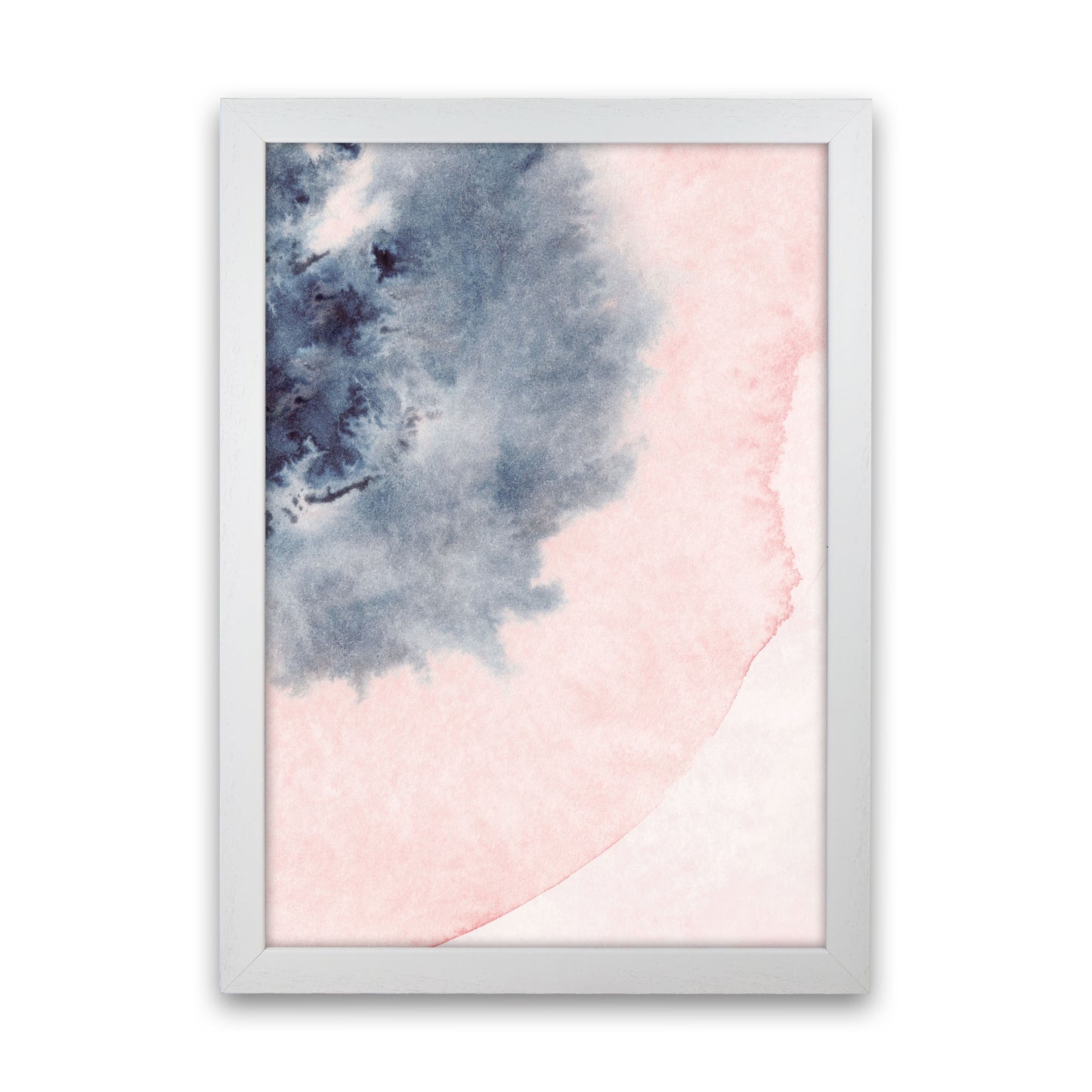 Sand Pink and Navy Watercolour 05 Art Print by Pixy Paper White Grain