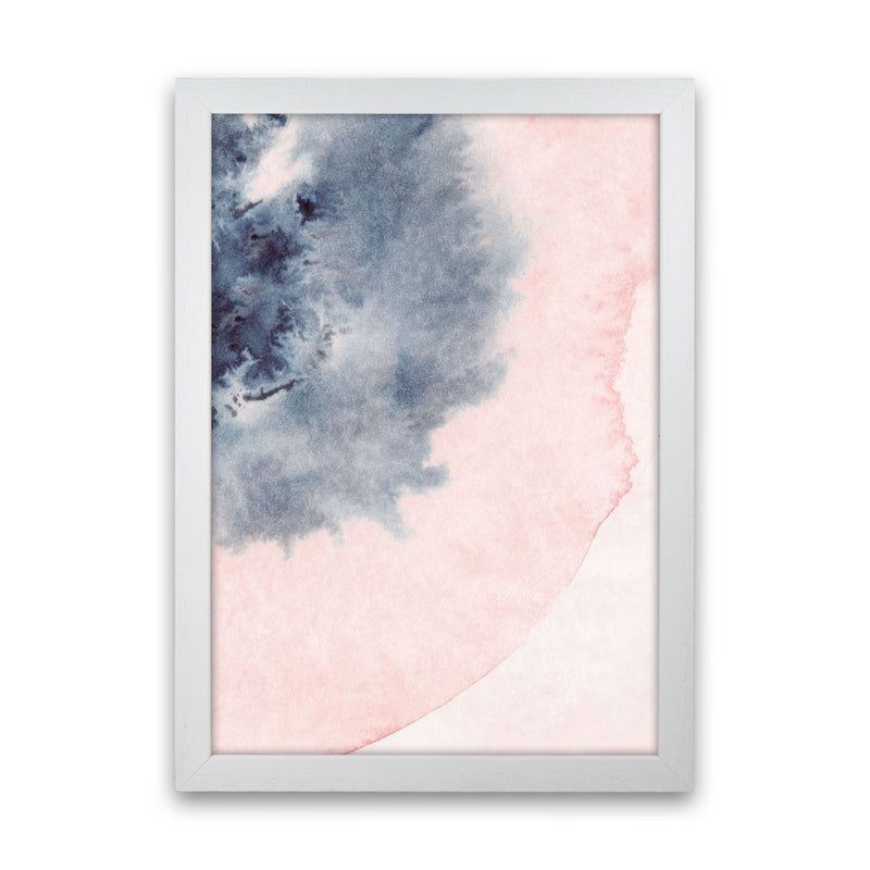 Sand Pink and Navy Watercolour 05 Art Print by Pixy Paper White Grain