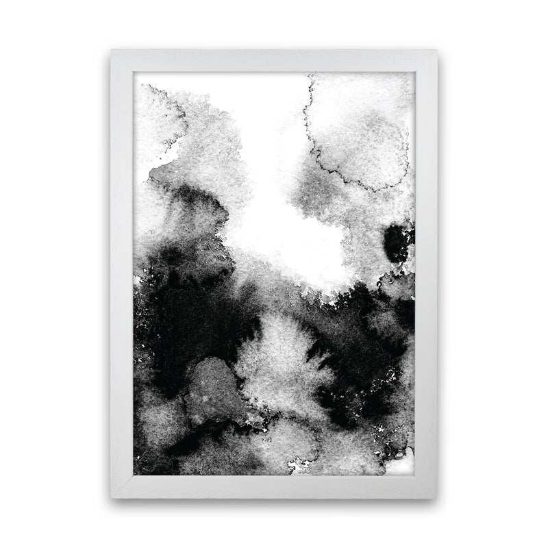 Majestic Monochrome Watercolour 12 Art Print by Pixy Paper White Grain