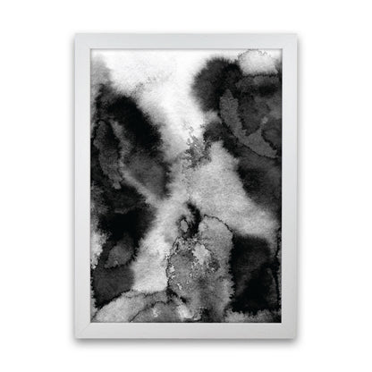 Majestic Monochrome Watercolour 11 Art Print by Pixy Paper White Grain
