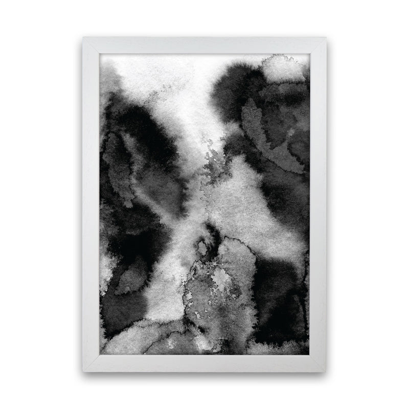 Majestic Monochrome Watercolour 11 Art Print by Pixy Paper White Grain