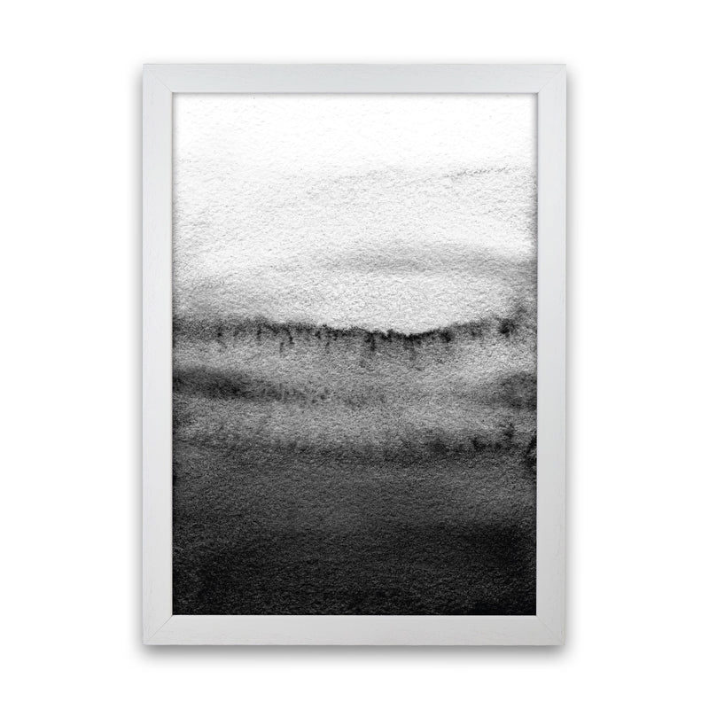 Majestic Monochrome Watercolour 18 Art Print by Pixy Paper White Grain