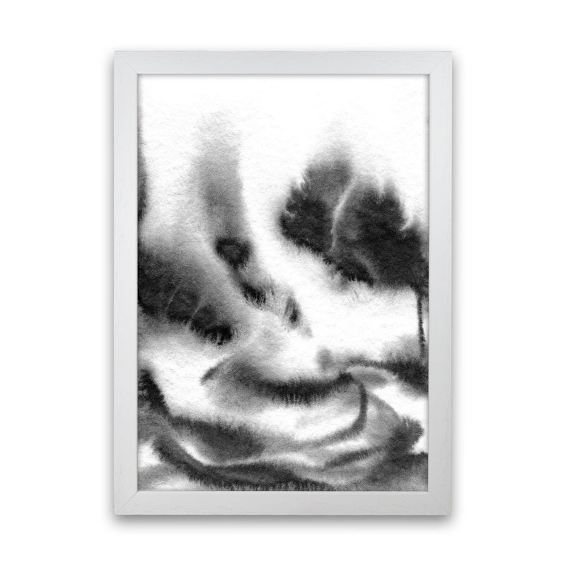 Majestic Monochrome Watercolour 06 Art Print by Pixy Paper White Grain