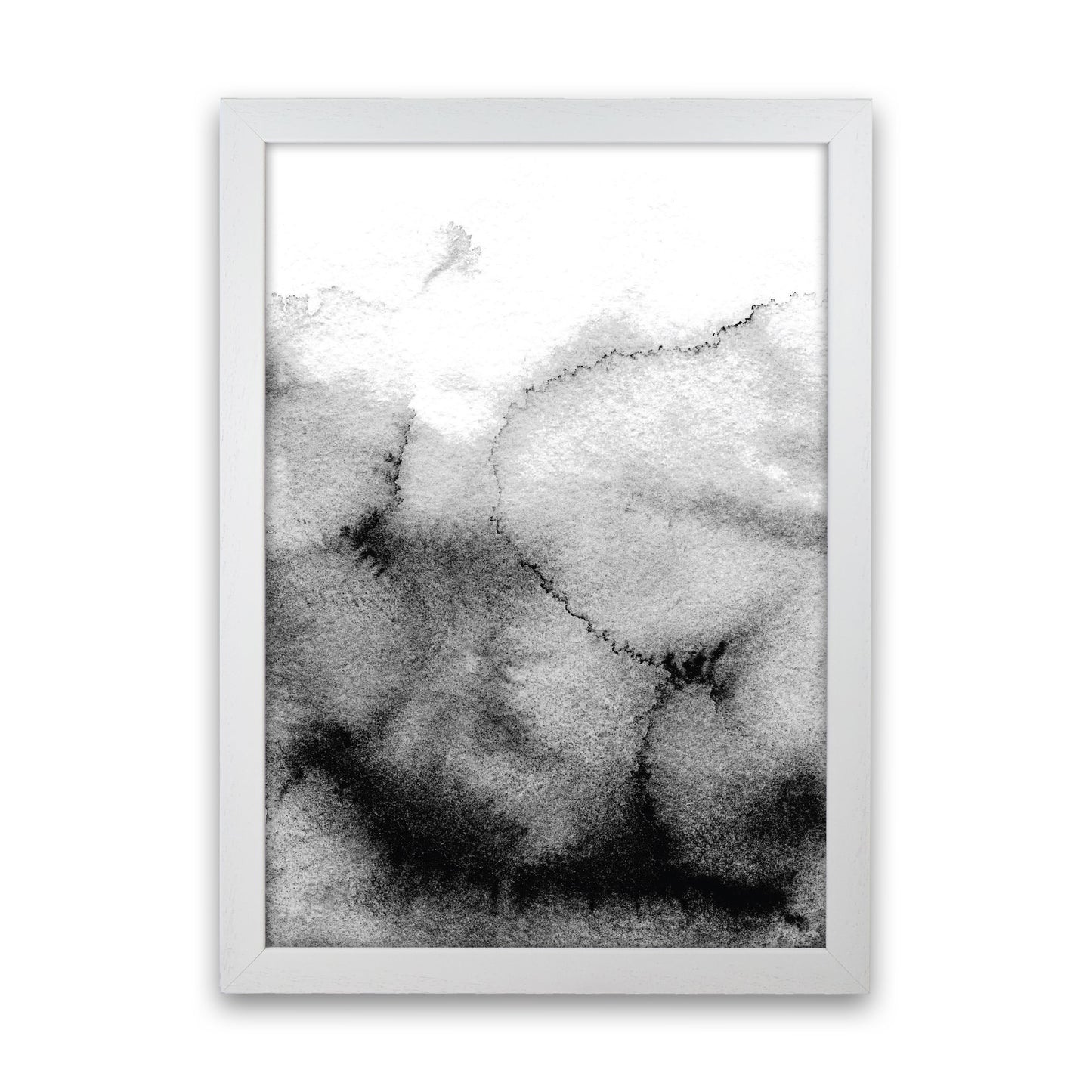 Majestic Monochrome Watercolour 09 Art Print by Pixy Paper White Grain