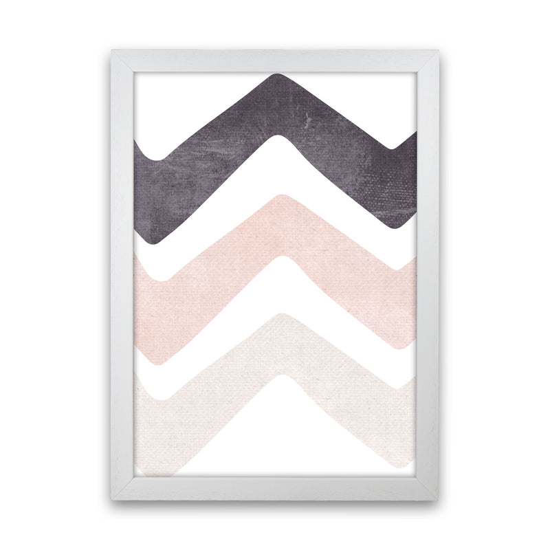 Zig zags pink cotton Art Print by Pixy Paper White Grain