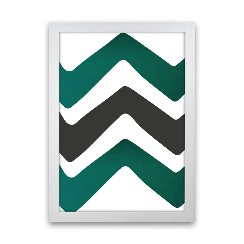 Zig zags emerald Art Print by Pixy Paper White Grain