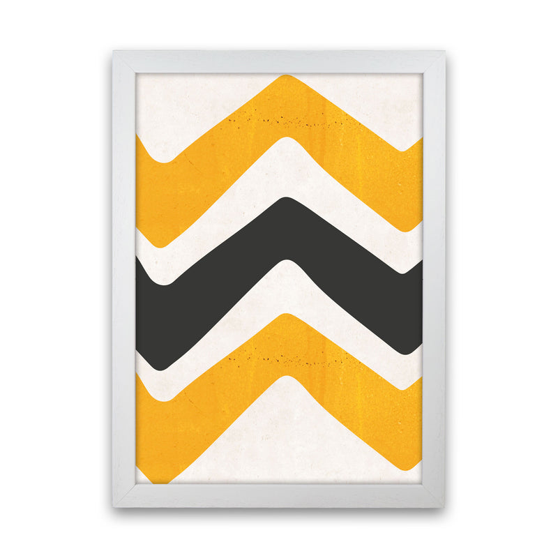 Zig zags mustard Art Print by Pixy Paper White Grain