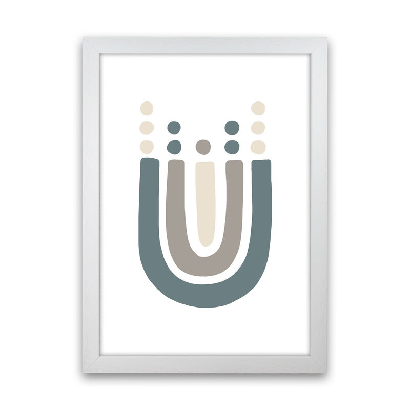 Inspired Upside Down Natural Rainbow White Art Print by Pixy Paper White Grain