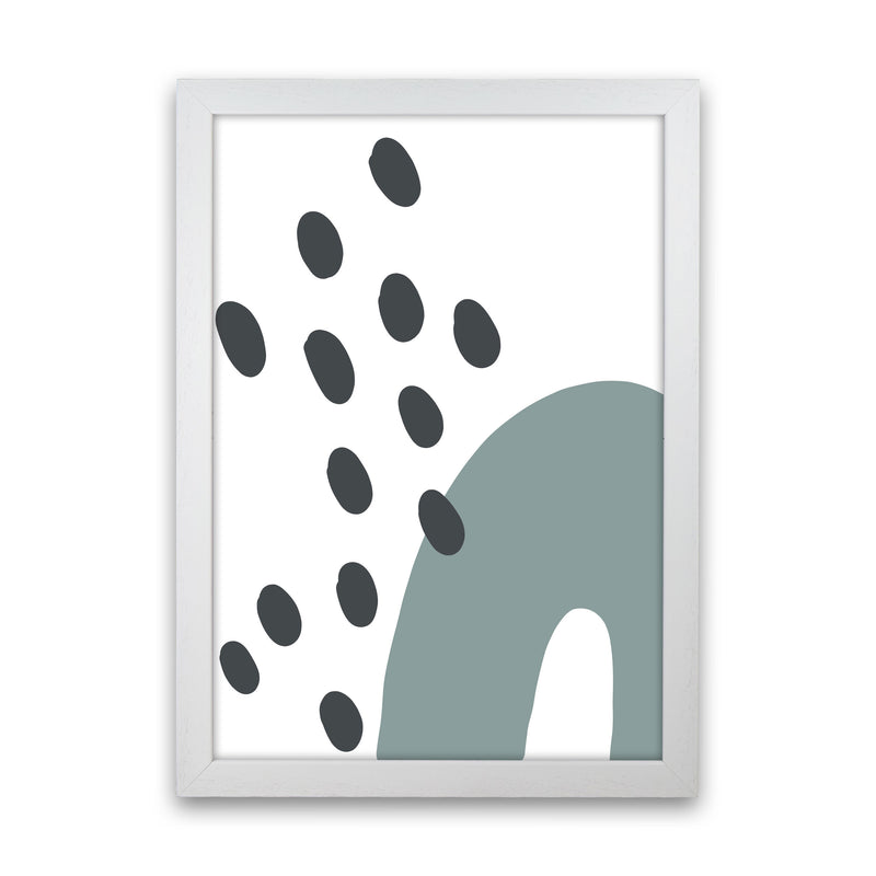 Inspired Teal Rainbow with Polka Art Print by Pixy Paper White Grain