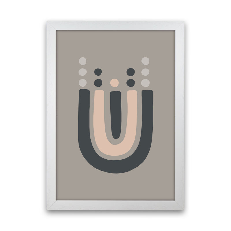 Inspired Upside Down Natural Rainbow Taupe Art Print by Pixy Paper White Grain