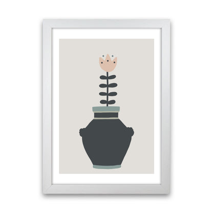 Inspired Plant Pot Stone Art Print by Pixy Paper White Grain