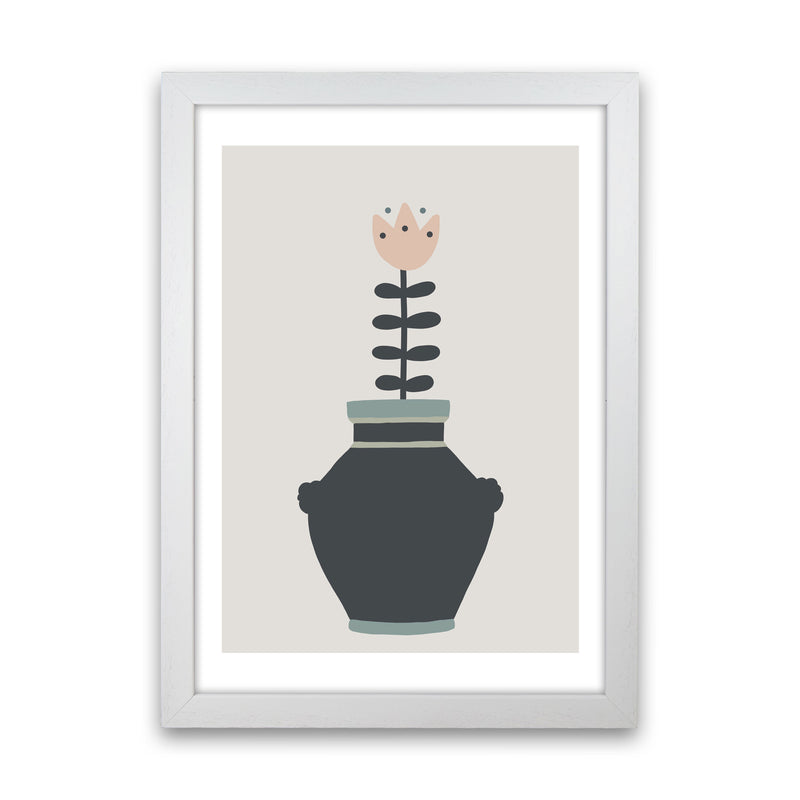 Inspired Plant Pot Stone Art Print by Pixy Paper White Grain