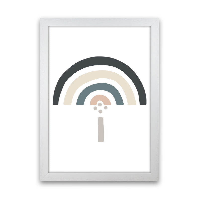 Inspired Natural Rainbow White Art Print by Pixy Paper White Grain
