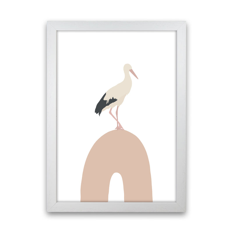Inspired Bird on Rainbow Art Print by Pixy Paper White Grain