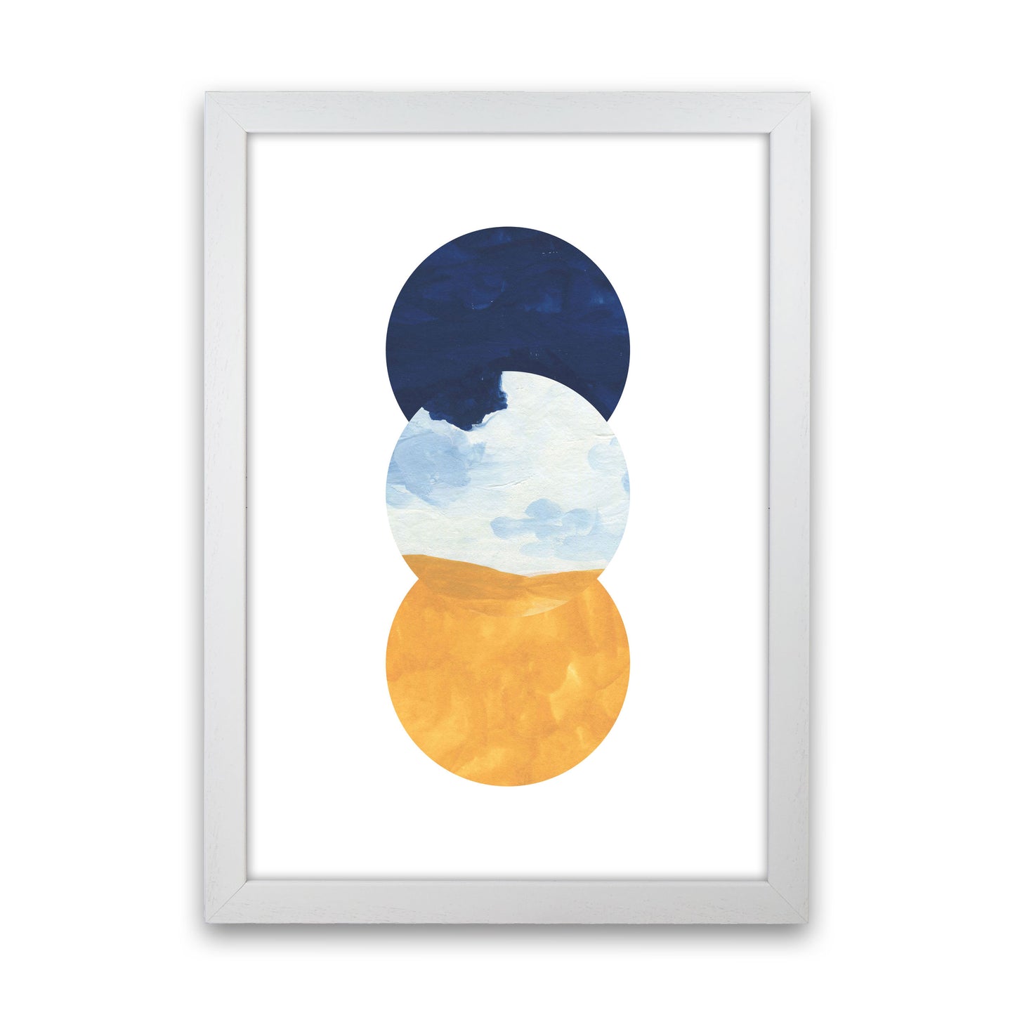 Horizon Abstract Circles  Art Print by Pixy Paper White Grain