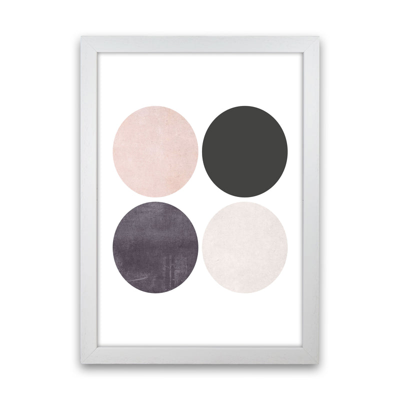 Circles pink cotton Art Print by Pixy Paper White Grain