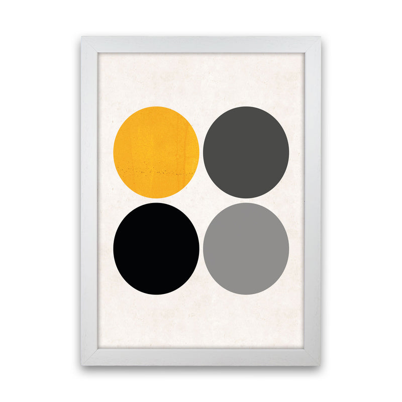 Circles Mustard Art Print by Pixy Paper White Grain