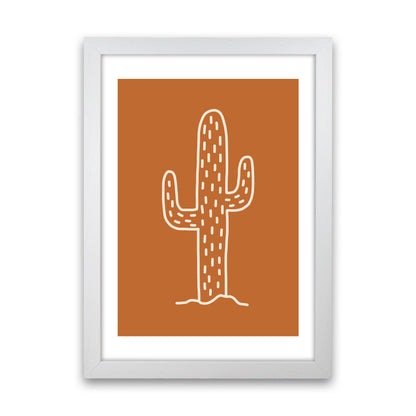Autumn Cactus Burnt Orange abstract Art Print by Pixy Paper White Grain
