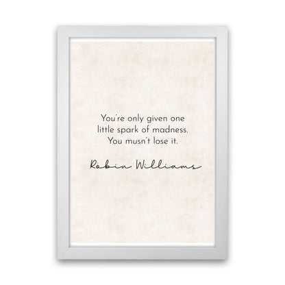 One Spark - Robin Williams Art Print by Pixy Paper White Grain