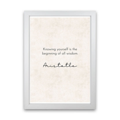 Knowing Yourself - Aristotle Art Print by Pixy Paper White Grain