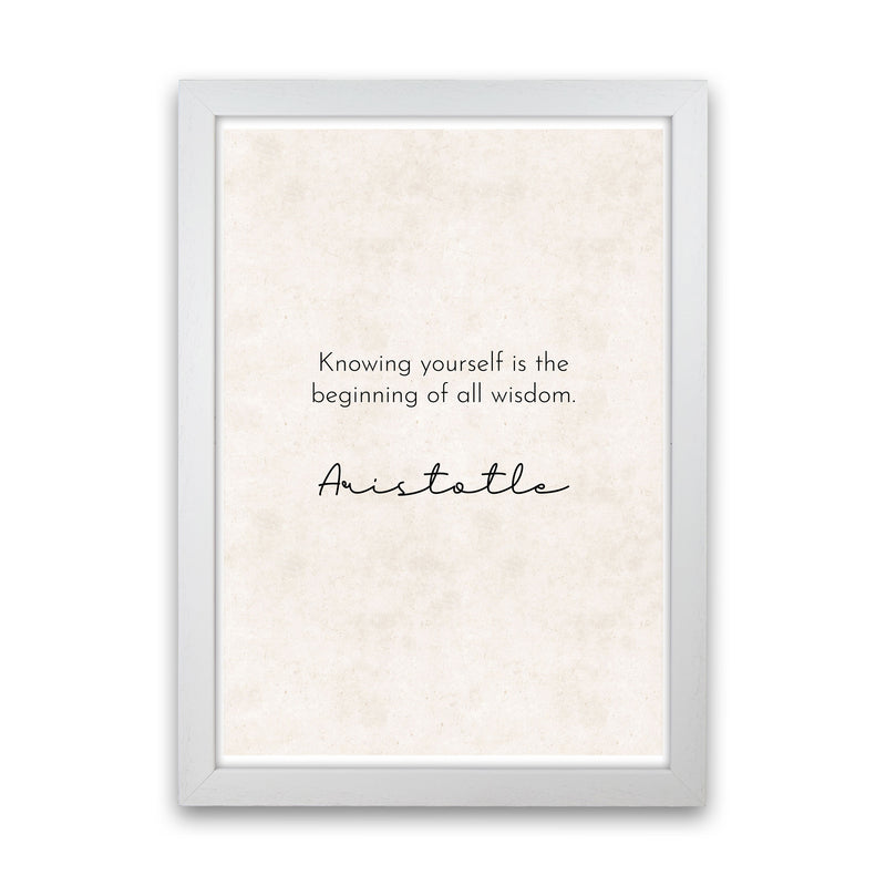 Knowing Yourself - Aristotle Art Print by Pixy Paper White Grain