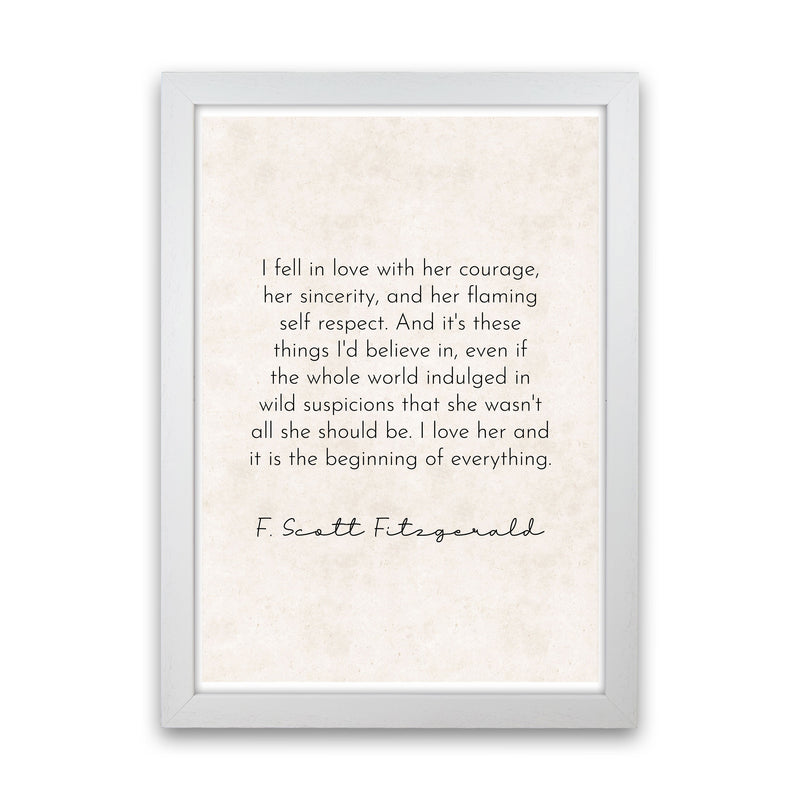 I Fell In Love - Fitzgerald Art Print by Pixy Paper White Grain